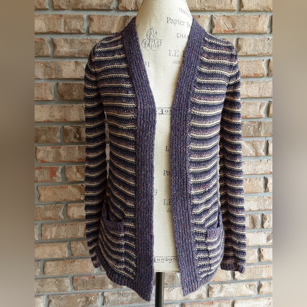 Lucky Brand Open Front Long Sleeve Cardigan Sweater with Pockets.